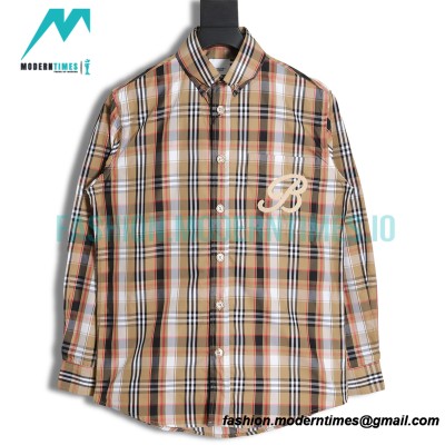 Burberry - New Pocket Embroidered Striped Long-sleeved Shirt T-shirt
